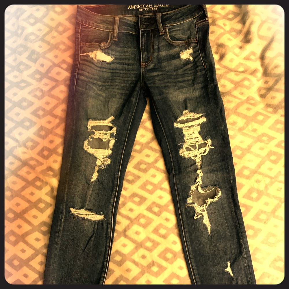American Eagle distressed skinny jeans